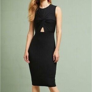 Anthro Bailey 44 Melba Keyhole Dress Black Sz S